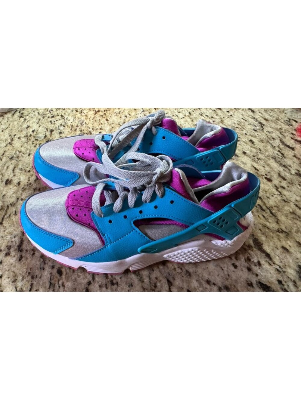CUSTOM 2015 NIKE HUARACHE SHOES 8.5 PURPLE GREY TEAL NEVER WORN BY NIKEID